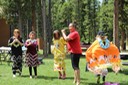 Jen Kelley (she is a coworker of mine at the Friendship centre), she is teaching traditional dance along with two other older youth from Hinton who assisted her.